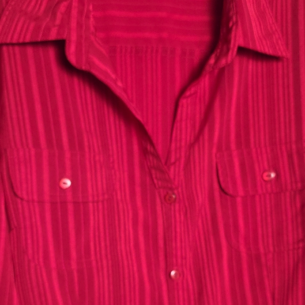 Apparenza Women's 2X Scarlet Stretch Blouse Button Down 3/4 Sleeves T18 - Picture 3 of 7
